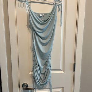 Princess Polly Blue Adjustable Jersey Drape Dress - Size 6